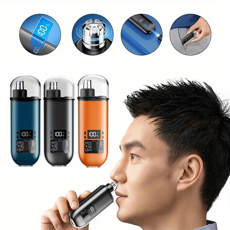 Nose Ear Hair Trimmer for Men Rechargeable Portable Fast Charge Compact Grooming Kit