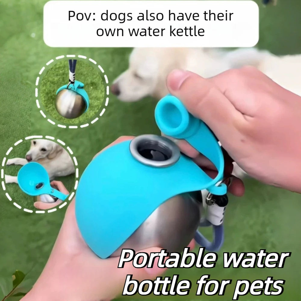 New Sayante Pet Water Bottle Removable Silicone Bowl Leak-Proof for Outdoor Activities