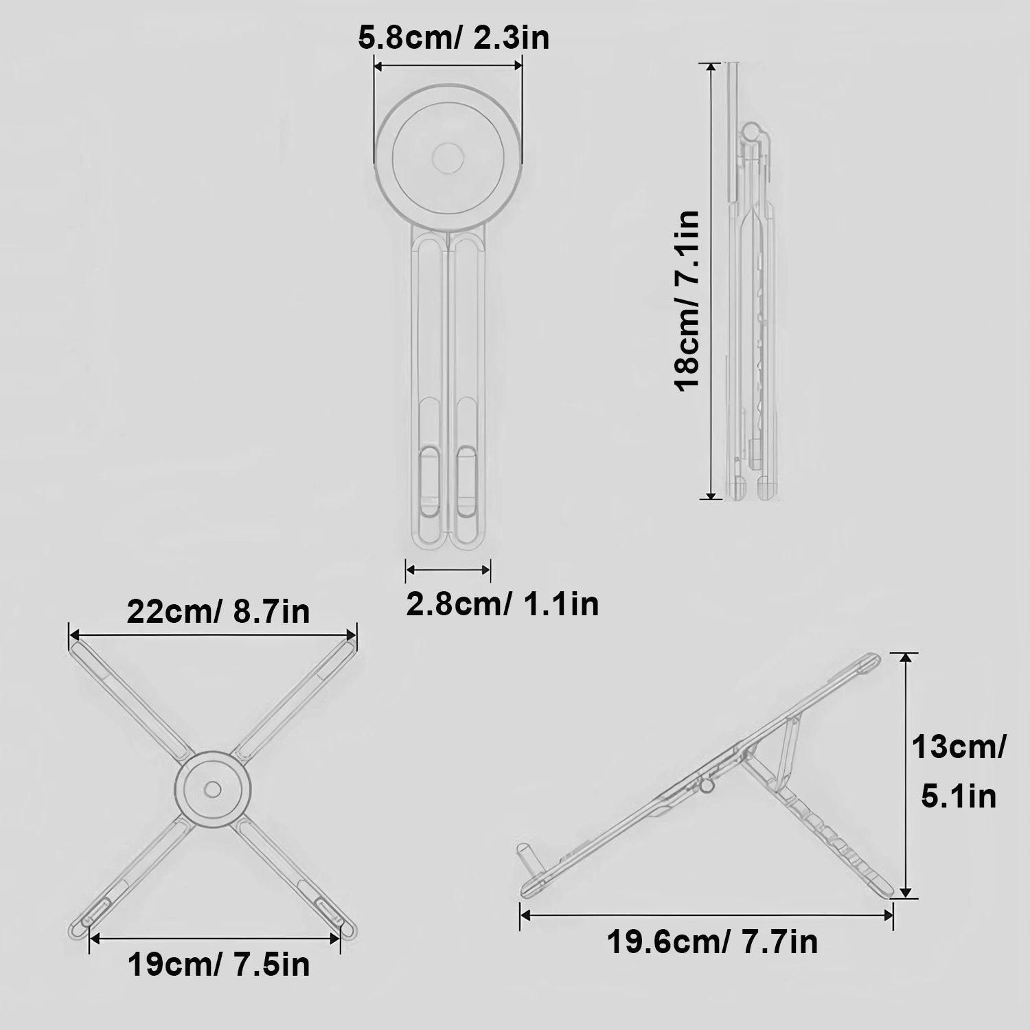 Sayante - Portable Magnetic Phone Holder & Selfie Stick 3-in-1 Foldable Tripod Stand for iPhone iPad Tablet Laptop Desktop Use