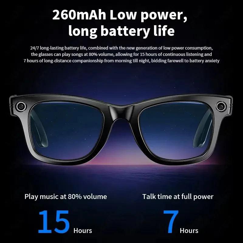 Sayante 2026 AI Smart Glasses with 8MP Camera Video Recording 20+ Languages Translation Sunglasses Bluetooth